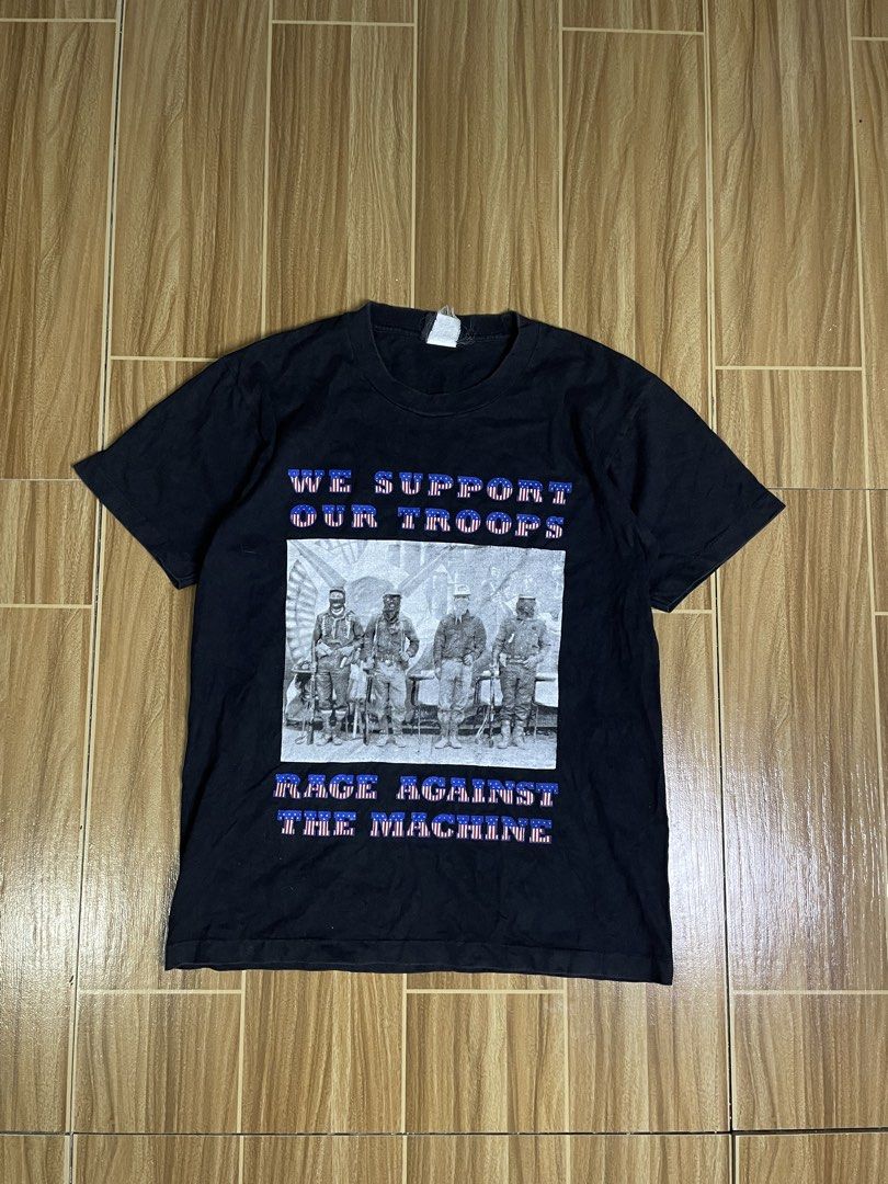 Vintage Rage Against the machine (Category: Activewear) located in Naga. Submitted by black-market00 (Listing ID 1466126504, Image 1). Description: Width 19 Lenght 25 Minimal hairline.