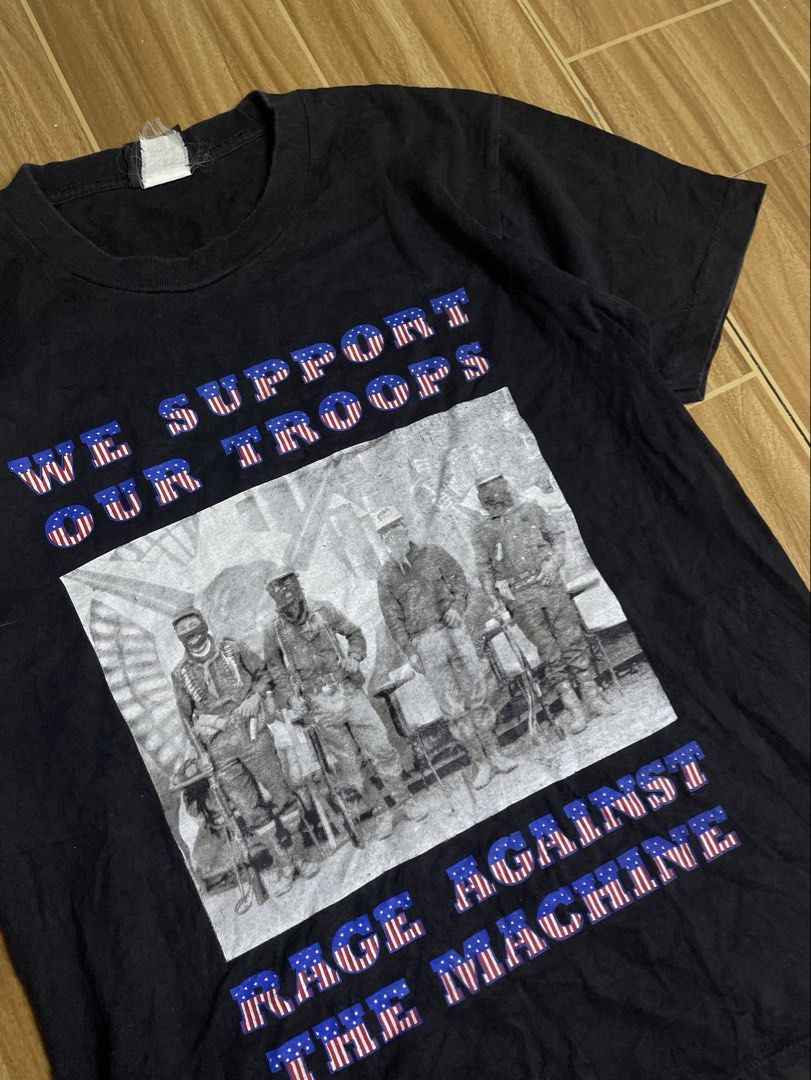 Vintage Rage Against the machine (Category: Activewear) located in Naga. Submitted by black-market00 (Listing ID 1466126504, Image 3). Description: Width 19 Lenght 25 Minimal hairline.