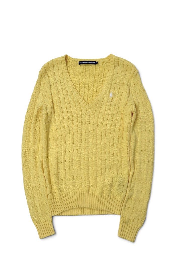 Ralph Lauren (Category: Longsleeves) located in Manila. Submitted by draftdrops (Listing ID 1465969974, Image 1). Description: Cable knit, embroidered side logo and excellent condition Width :17 Length :25 Size :medium (Womens).
