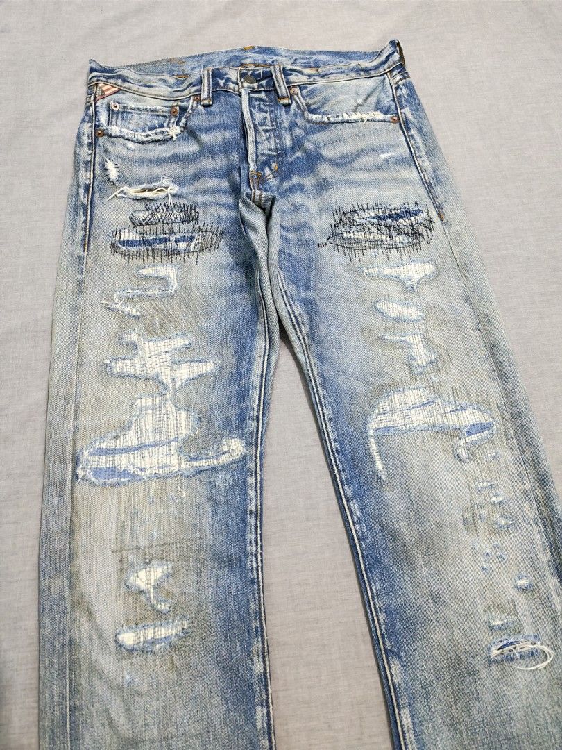 Ralph Lauren denim & supply distressed jeans (Category: Jeans) located in Baguio. Submitted by used_clothing2600 (Listing ID 1466038151, Image 3). Description: Ralph Lauren denim & supply distressed jeans slim size 29 verygood condition measurements waist 16 inches front rise 10 thigh 11 inseam 30 knee 9 length 40 leg opening 7 P 1,000.