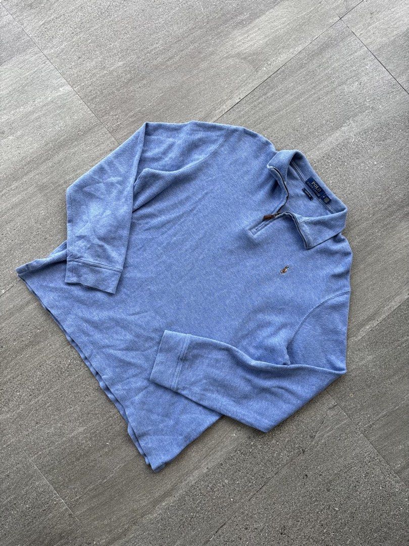 Ralph Lauren Quarter Zip & Cable Knit (Category: Coats, Jackets and Outerwear) located in Manila. Submitted by jjeannyx (Listing ID 1466113842, Image 2). Description: - Brand: Ralph Lauren - Style: Quarter-zip pullover / knit sweater - Colors: Available in dark grey, brown, blue, navy, and maroon - Condition: Excellent & as new pre-owned condition - Perfect for smart-casual wear or chilly indoor settings.