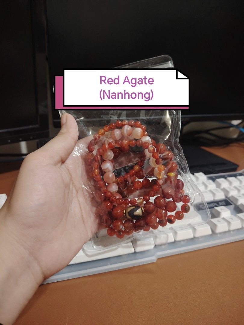Red Agate (Nanhong) Bracelets Collection (Category: Bracelets) located in Caloocan City. Submitted by cherishedfinds (Listing ID 1466102719, Image 1). Description: - Real stone (Nanhong) - Open for take all for only 2000 ✨ -Bundle price also available 😍 - Note: Some beads may have slight imperfections in shape, roundness, or surface details. These are normal characteristics. - Spent 500, get a freebie 🎁 You may add items from my other listings 