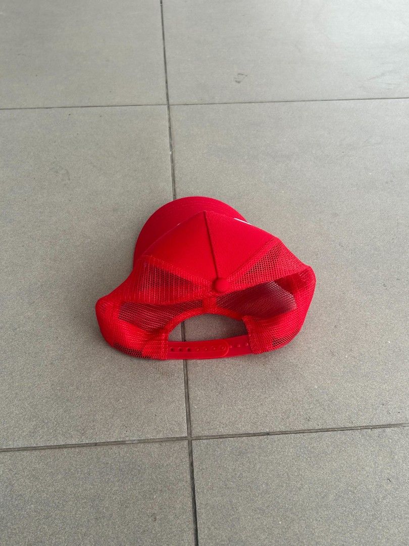 Red Born Hustler Trucker Hat (Category: Caps & Hats) located in Pasig City. Submitted by paulclzdo (Listing ID 1466072378, Image 3). Description: - Color: Vibrant red with white 'Born Hu$tler' embroidered text - Condition: Brand new, never worn - Features: Breathable mesh backing and clean interior lining - Closure: Adjustable snapback for a custom fit - Style: Ideal for casual streetwear and everyday wear.