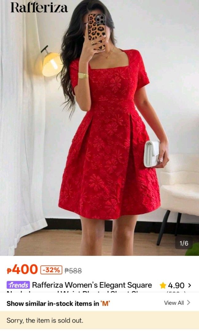 Red dress (Category: Dresses) located in San Mateo. Submitted by felizbautista (Listing ID 1465967455, Image 1). Description: Once used last xmas lang from shein Medium size 400 ko nabili 300 nalang free del if along the way sa work or near loc..