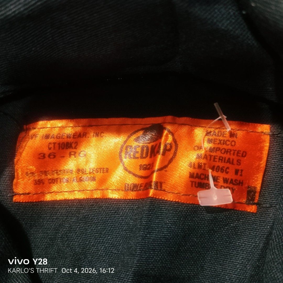 RED KAP WORKWEAR COVERALL (Category: Coats, Jackets and Outerwear) located in Davao. Submitted by karlosthriftshop (Listing ID 1466027486, Image 1). Description: ₱850 FREE SHIPPING THRU J &T RED KAP CT10BK WORKWEAR UTILITY CARPENTER COVERALL MADE IN U.S.A. BLACK COLOR TWILL FABRIC ACTUAL MEASUREMENT PLEASE CHECK ATTACHED PHOTOS USED,IN VERY GOOD CONDITION NEED WASH ONLY COLOR RATE:9/10 X COD/COP PAYMENT 1ST MOP:GCASH DM FOR MORE INQUIRIES.