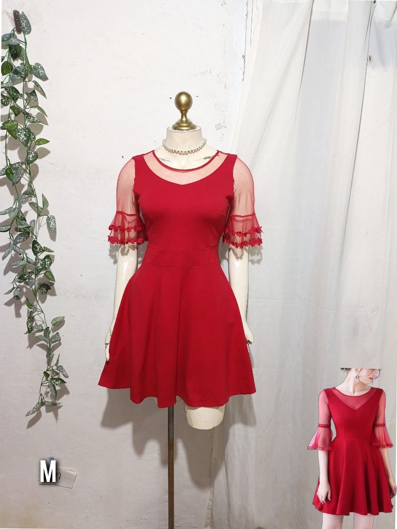 Red lace elegant dress (Category: Dresses) located in Pateros City. Submitted by amj_amj (Listing ID 1465998452, Image 1). Description: .