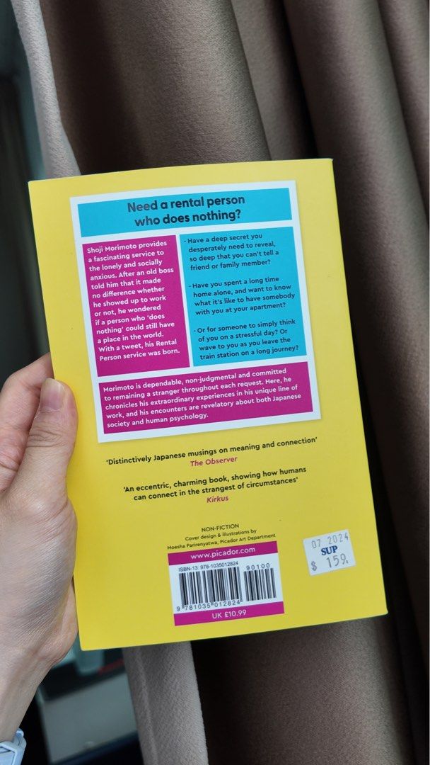 Rental person who does nothing (Category: Storybooks) located in Manila. Submitted by vibevault.ph (Listing ID 1465980895, Image 3). Description: Rental person who does nothing - a memoir • Shoji Morimoto • Bought in HK for $159 (seen in the back) • RFS: no time to read and need funds.