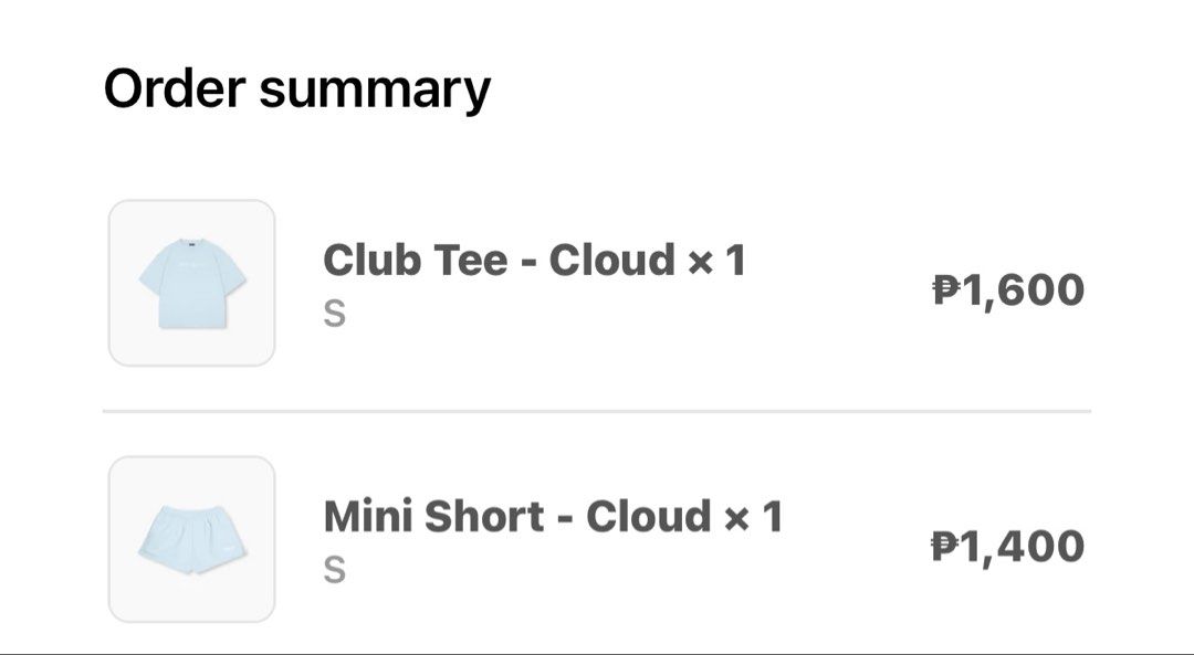 RICHBOYZ Club Tee + Mini Short – Cloud (Category: Sets & Coordinates) located in Cavite. Submitted by alexam02 (Listing ID 1466007292, Image 3). Description: 📌 Size: Small 💰 Set: ₱2,700 📍 Location: Cavite 🛵 Can Lalamove today! Shirt- 1,500php Short- 1,200 With tags, free sticker & ziplocks Comment “Mine” below and I’ll PM you for worn photos/details. 🤍.