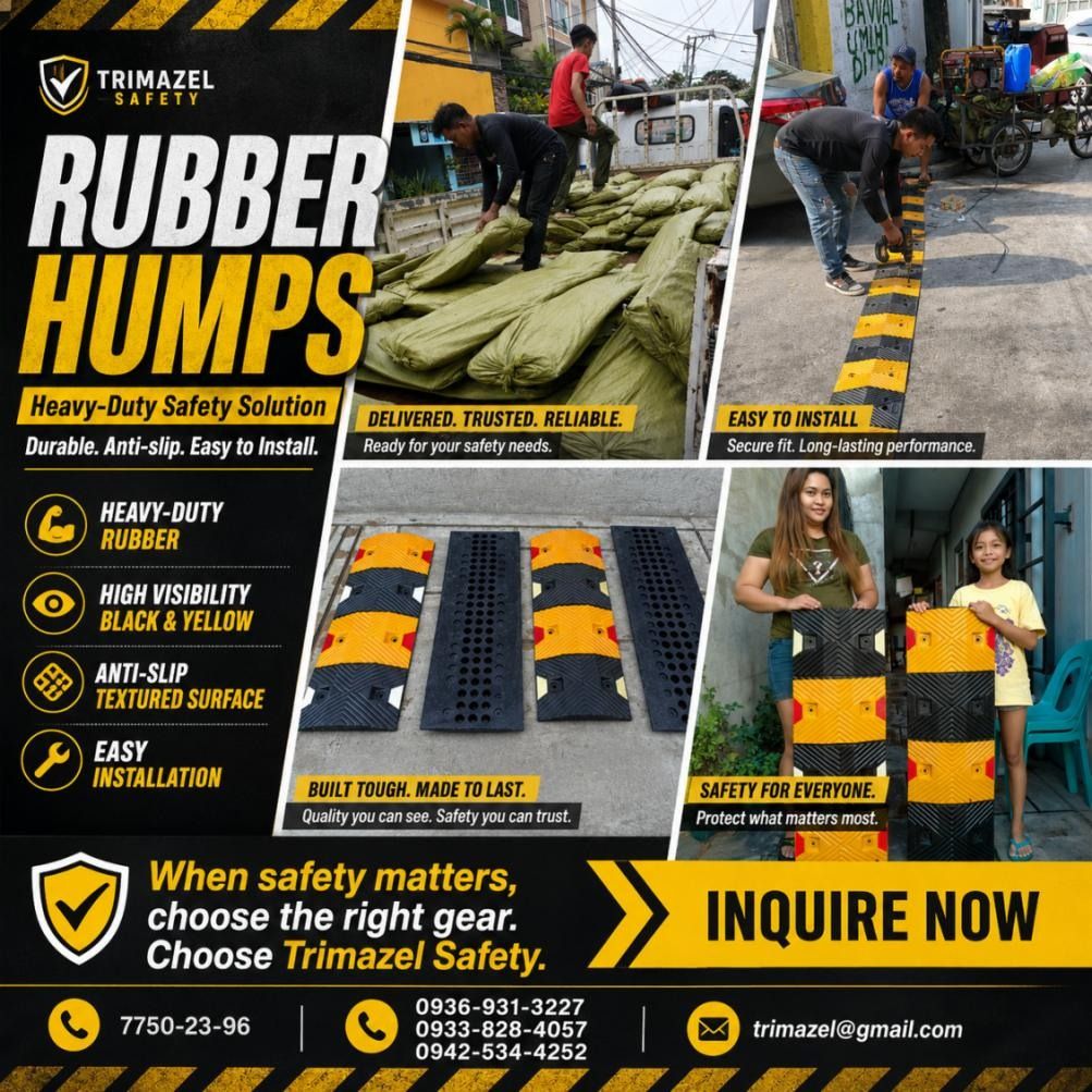 RUBBER HUMPS (Category: Looking For) located in Paranaque City. Submitted by buynowbilikanow (Listing ID 1466000532, Image 1). Description: ✅ Guaranteed lowest price ✅ Quality products ✅ Big discount for bulk orders ✅ 100% LEGIT TRUSTED SUPPLIER! ✅ With Complete Legal Documents ✅ BIR Registered We Supply All Kinds Of PPE Supplies, Raincoat, Hard Hat, Cooler Box, Plastic Trash Bin, Road Barriers, Kayak Boats, Crystal Kayak, Traffic Cone, T-Bollard