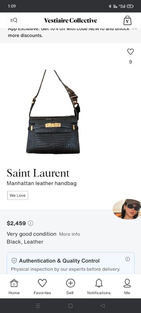 Saint Laurent Manhattan leather handbag (Category: Luxury Bags & Wallets) located in Zamboanga. Submitted by _oliverbmth (Listing ID 1466026713, Image 2). Description: - Brand: Saint Laurent (YSL) Manhattan Shoulder Bag - Material: Black crocodile-embossed leather - Hardware: Gold-tone with engraved branding - Closure: Flap with stylish belt accent - Strap: Adjustable shoulder strap - Condition: Clean interior, well-kept with minor surface scratc