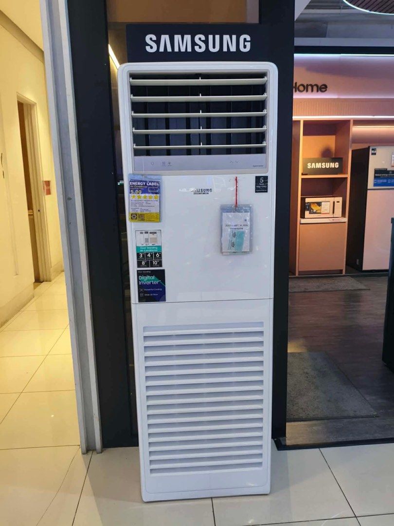 SAMSUNG FLOOR MOUNTED INVERTER AIR CONDITIONER (Category: Air Conditioning and Heating) located in Quezon City. Submitted by maryann.dimalanta (Listing ID 1466119080, Image 1). Description: SAMSUNG FLOOR MOUNTED INVERTER AIRCON AC030BNPDKCTC 3HP SRP 109,995 Cash: 77,500 AC36BNPDKCTC. 4HP SRP 129,995 Cash: 84,000 AC048BNPDKCTC 6hp SRP 149,995 Cash: 110,500 AC078BNPDBCTC 8HP SRP 259,995 Cash: 174,500 AC096BNPDBCTC 10HP SRP 329,995 Cash: 219,900 Bra