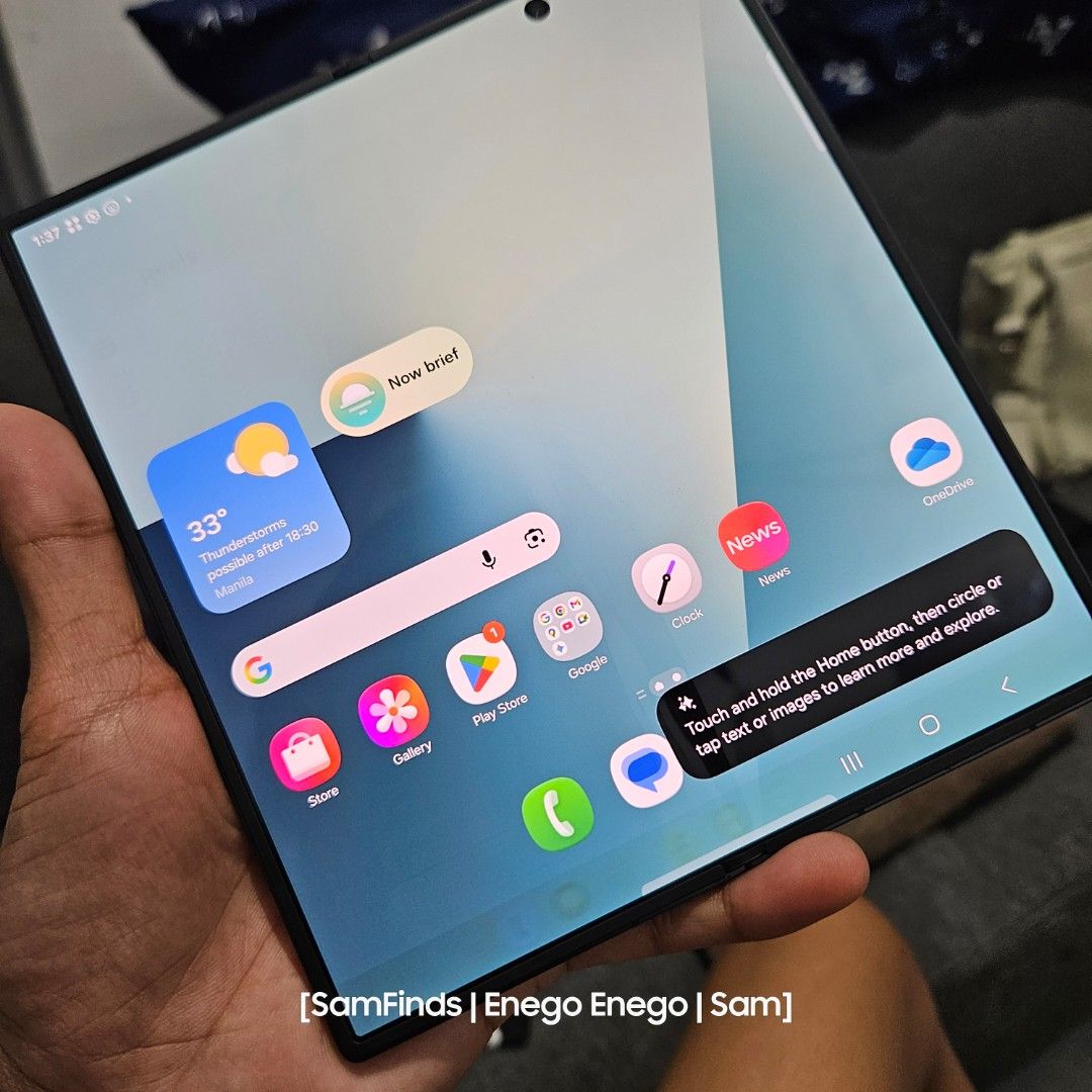 Samsung Fold 7 - 512gb (Category: Samsung) located in Taguig. Submitted by smilecast33971 (Listing ID 1466001545, Image 2). Description: Samsung Fold7 - 512gb - Taguig - 38,500 Location: Taguig No swap 12gb/512gb NTC approved / Dual sim / Esim / Openline ALL working /Fingerprint/Face unlock Unlimited reset and update [Fully paid] Phone Only ⚠️Replaced big/main screen [Original] ⚠️May shadow sa screen(burns) apps shadows, pero hindi kita pag darkm