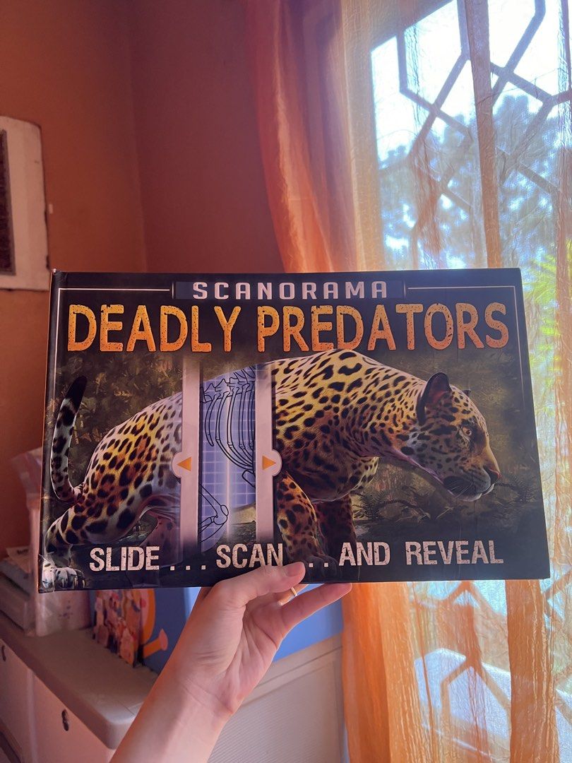 Scanorama Deadly Predators Interactive Book (Category: Children's Books) located in Quezon City. Submitted by joybautista05 (Listing ID 1465972852, Image 1). Description: - Interactive Scanorama Deadly Predators book for kids - Slide and scan to reveal skeletal structures underneath animal skin - Great educational read for wildlife and anatomy enthusiasts - Pages turn easily - Cover shows light shelf wear around the edges.