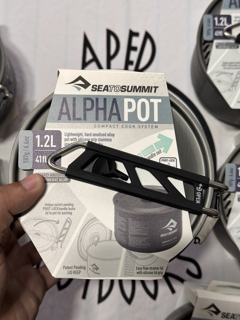 SEATOSUMMIT ALPHA POT 1.2L (Category: Hiking & Camping) located in Isabel. Submitted by apedoutdoors (Listing ID 1466058832, Image 1). Description: Available 5pcs SEATOSUMMIT ALPHA POT 1.2L Lightweight with silicone lid grip Stable Handle Good for solo camping 1-2 person Area - Isabel , Leyte Payment thru GCash 📩📩📩 Dm me if interested Via jnt.