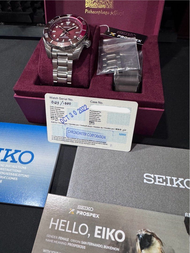 Seiko 3rd Philippine Limited Edition - Philippine Eagle - Collectible (Category: Men's Watches) located in Cainta. Submitted by heymonet (Listing ID 1466055708, Image 3). Description: Seiko 3rd Philippine Limited Edition - Philippine Eagle Barely used 9.8/10 0123/1000 - Great Number Complete Set - Box and Papers - Warranty Card - Additional Rubber Strap (unused) Feel free to ask for additional photos RFS: Consolidating Watch Collection Price Php 