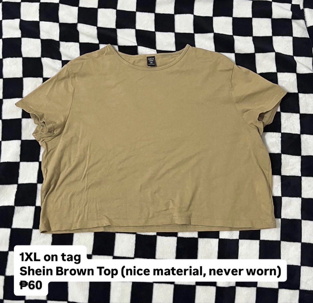 Shein Brown Top 1XL (Category: Sleeveless) located in Tagum. Submitted by reijaann (Listing ID 1466144949, Image 1). Description: Plus Size Preloved Decluttering! 🩷🧚‍♀️ 📌 Price + sf 📌 MOP: maribank / gcash 📌 MOD: J&T 📌 PAYO (pay as you order) 📌NO COD (no 🍊/tt checkout) 📌NO CANCELLATION ONCE PAID 📍 Location: Tagum City, Davao del Norte.