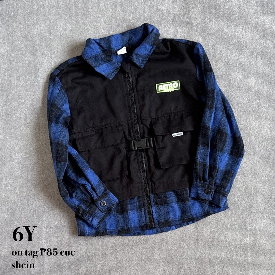 shein kids plaid utility jacket (Category: Babies & Kids Fashion) located in Baguio. Submitted by mapa_laku (Listing ID 1466154262, Image 1). Description: .