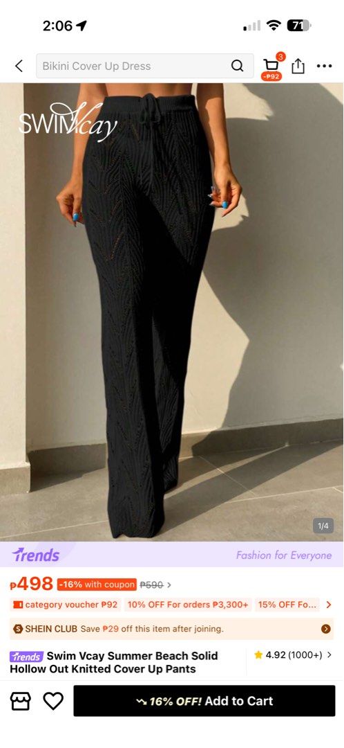 SHEIN KNITTED COVER UP PANTS xs (Category: Bikinis & Swimsuits) located in Quezon City. Submitted by eieenueqyu (Listing ID 1466049612, Image 3). Description: .