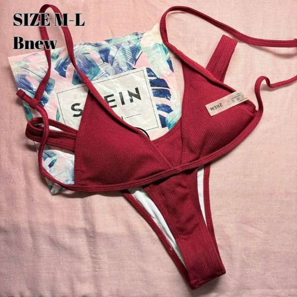 SHEIN Red 2 piece Bikini (Category: Bikinis & Swimsuits) located in Cavite. Submitted by cchilinnstuffs (Listing ID 1465994640, Image 1). Description: ~ BRANDNEW !!! ~ size Med-Large RFS: hoarded a lot of 2 piece for a vacay only to end up using 3 TT.
