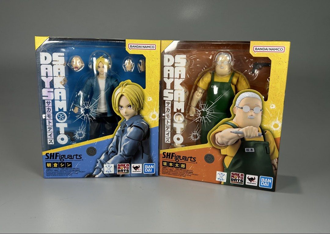 s.h.figuarts SAKAMOTO DAYS Set (Category: Action & Battle Toys) located in Quezon City. Submitted by thehivetoysph (Listing ID 1466066809, Image 1). Description: ‼️‼️ FOR SALE ‼️‼️ 🂠 ITEM: S.H.Figuarts SAKAMOTO DAYS Set 🂠 BRAND: Bandai S.H.Figuarts 🂠 PRICE:4799 Includes: • Shin Asakura action figure • Taro Sakamoto action figure • Interchangeable face plates, hands, and accessories • Original Bandai Namco packaging 📦 Back in Box — Figures are