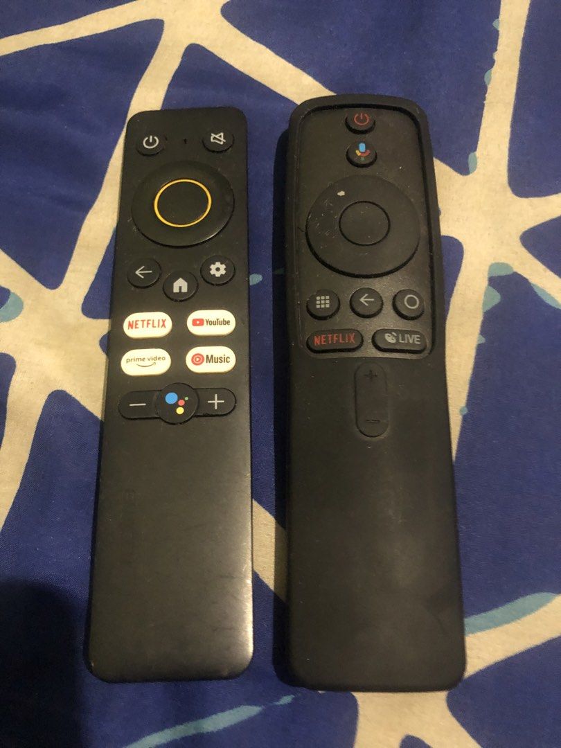 Smart TV remotes (Category: TV Parts & Accessories) located in Quezon City. Submitted by markgolveo (Listing ID 1466058416, Image 1). Description: Smart TV remotes Pair set if 2 Realme universal smart tv remote And universal bluetooth smart tv remote.