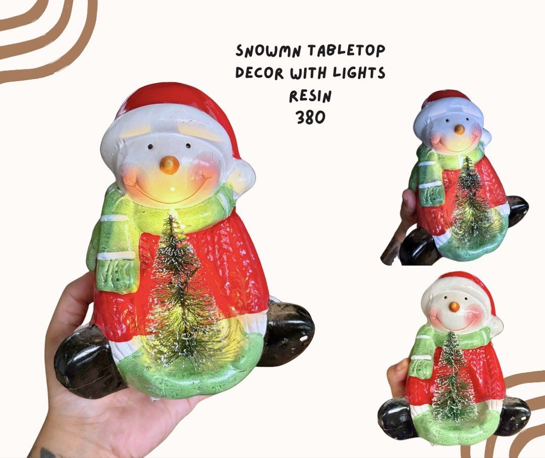Snowman with Christmas Tabletop Decor (Category: Artificial Plants & Flowers) located in Pasig City. Submitted by homeyvibesph (Listing ID 1466148785, Image 1). Description: .