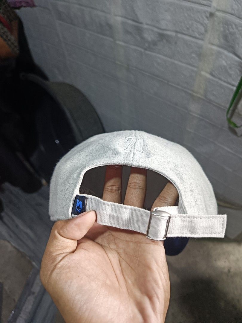 Starter 'S' Chenille Patch Two-Tone Baseball Cap (Category: Caps & Hats) located in Caloocan City. Submitted by gemfinder669 (Listing ID 1466086405, Image 2). Description: - Brand: Starter (Made in Korea) - Color: Grey and navy blue - Design: Large chenille embroidered 'S' patch on the front, '71' embroidered on the back - Fit: Adjustable strapback closure with metal buckle - Condition: Inner sweatband has some staining from wear - Stussy or Supr