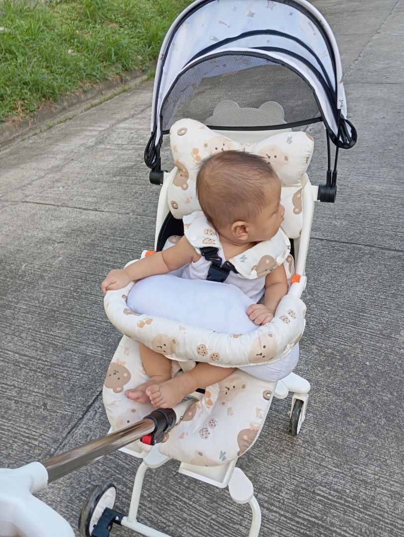 STROLLER CUSHION ONLY cute bear design (Category: Strollers) located in Dasmarinas. Submitted by swiftee-17 (Listing ID 1466101245, Image 2). Description: ❗❗STROLLER CUSHION ONLY ❗❗ - Cute cream and brown bear print cushion set with matching headrest and safety bar wrap Inclusions: 2 pcs shoulder cushions 1 pc safety bar cushion 1pc stroller cushion w headrest .