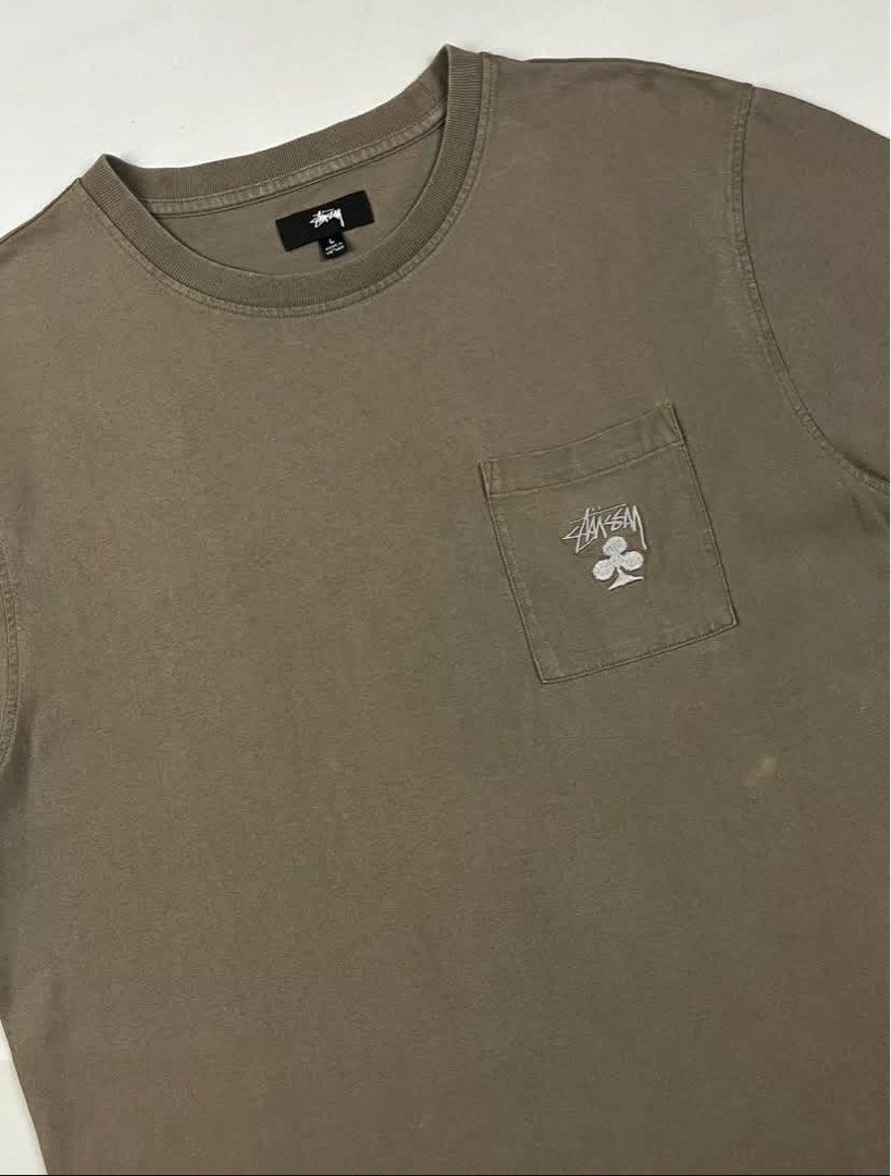 Stussy - Spade Jars S/S Pocket Tee (Category: Tshirts & Polo Shirts ) located in Puerto Princesa. Submitted by rrugsgallery (Listing ID 1466128458, Image 3). Description: Stussy - Spade Jars S/S Pocket Tee Tagged Size: Large Dimensions Length: Width: 22 Condition: Very good Color rate: 9.5 Flaws: discoloration/faded part.
