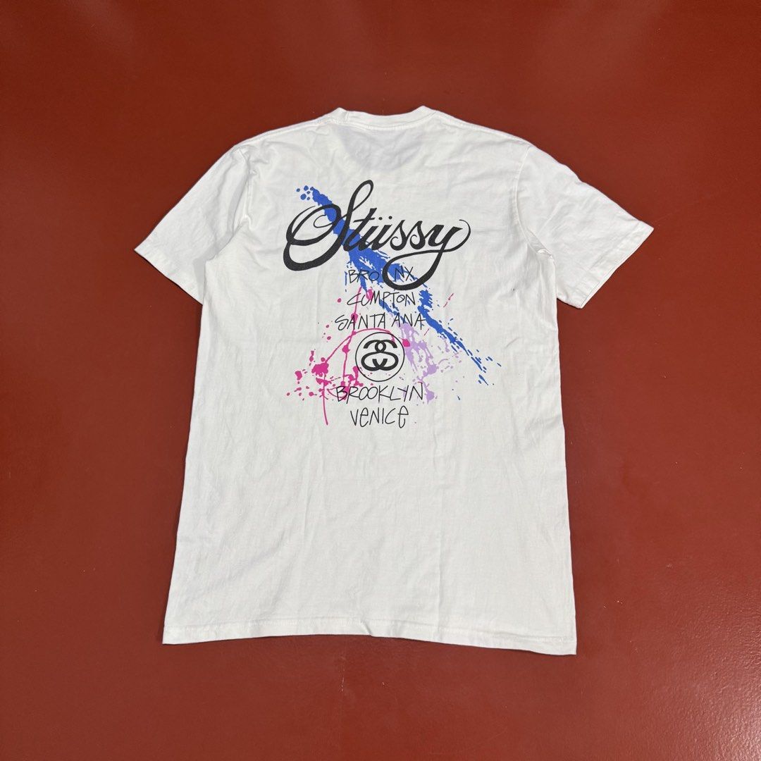 STUSSY WORLD TOUR PAINT TEE (Category: Tshirts & Polo Shirts ) located in Pasig City. Submitted by buzzthrifty (Listing ID 1466097290, Image 3). Description: SIZE S-M 19x27 EXCELLENT CONDITION .