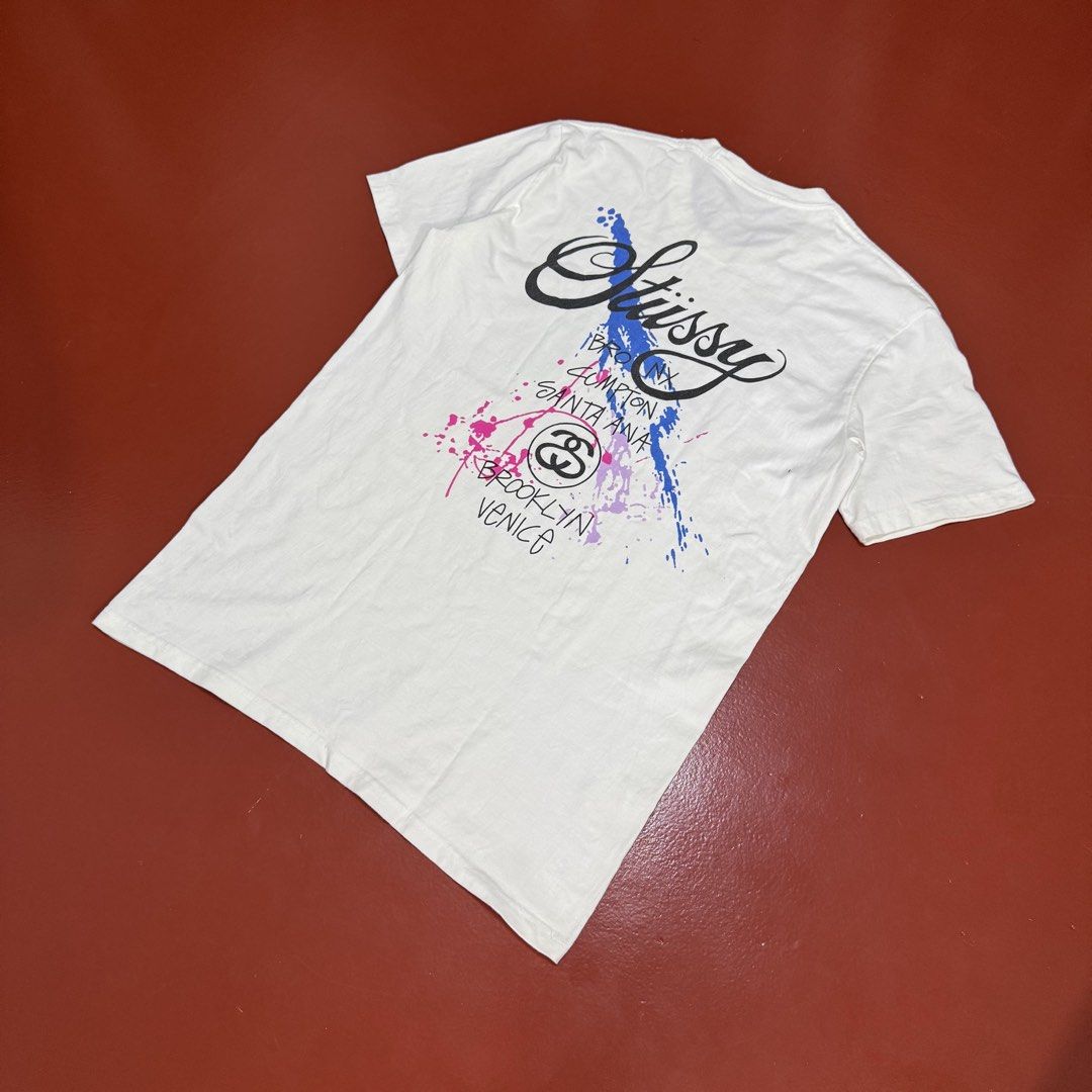 STUSSY WORLD TOUR PAINT TEE (Category: Tshirts & Polo Shirts ) located in Pasig City. Submitted by buzzthrifty (Listing ID 1466097290, Image 2). Description: SIZE S-M 19x27 EXCELLENT CONDITION .