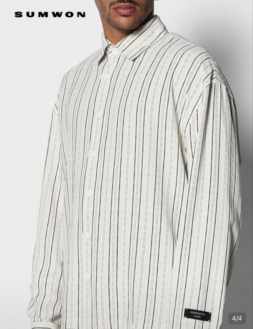 Sumwon Striped Long Sleeve Button-Down Shirt (Category: Formal Shirts) located in Malabon City. Submitted by marcgm.777 (Listing ID 1466046385, Image 2). Description: Sumwon striped button-down shirt in off-white Pre-loved Shirt - perfect for everyday casuals! Worn a few times. Still in great condition. Please manage your expectations with the products as they are not brand new but nevertheless all are still in good condition and some are still g