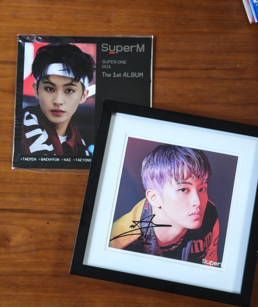 Super M Mark Lee Signed Lithographs with Photocards Bundle (Category: K-Wave Merchandise) located in Quezon City. Submitted by secondninico (Listing ID 1466042378, Image 3). Description: Selling my SuperM/Mark collection as a bundle. Includes the SuperM 1st Album, framed Mark photo with signature, plus the 3 photocards shown in the photos. Everything has been kept in my collection and is being sold as pictured. Includes: SuperM 1st Album Framed M