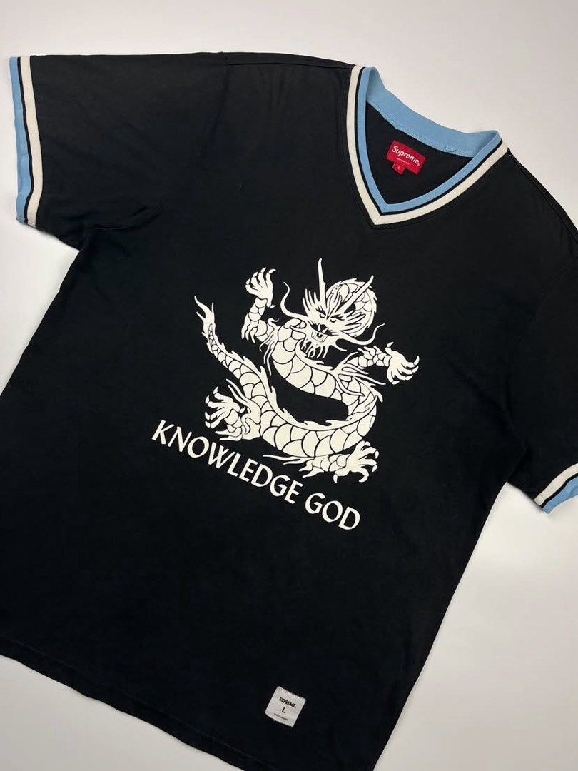 Supreme - Knowledge God Jersey (Category: Tshirts & Polo Shirts ) located in Puerto Princesa. Submitted by rrugsgallery (Listing ID 1466120467, Image 3). Description: Supreme - Knowledge God Jersey Tagged Size: Large Dimensions Length: 30.5 Width: 22 Condition: Very good Color rate: 9 Flaws: Minor signs of usage.