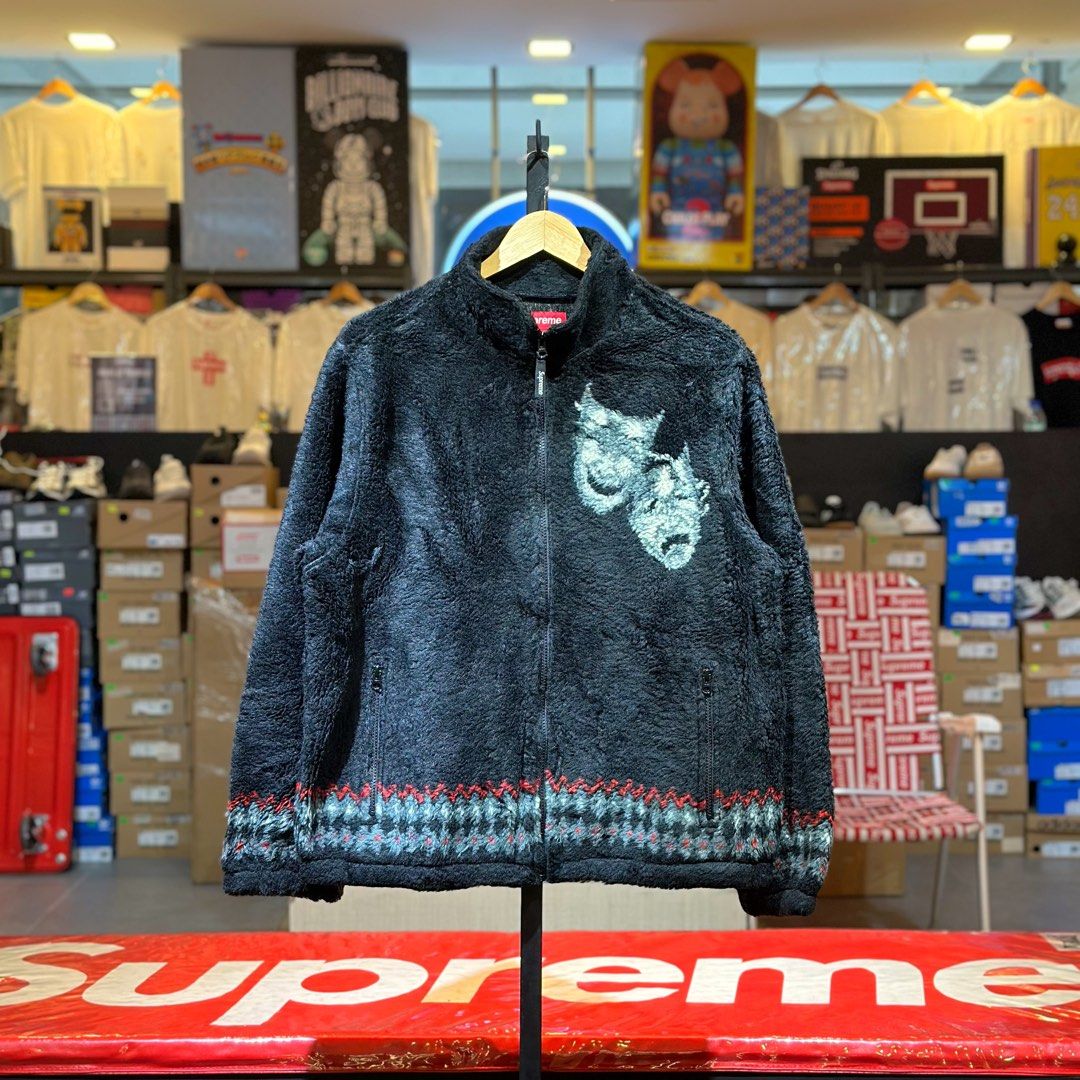 Supreme Drama Mask Fleece Jacket Black (Category: Coats, Jackets and Outerwear) located in Quezon City. Submitted by inside_plug (Listing ID 1466027404, Image 2). Description: For Sale Supreme Drama Mask Fleece Jacket Black - Large Brandnew Dm us to purchase.