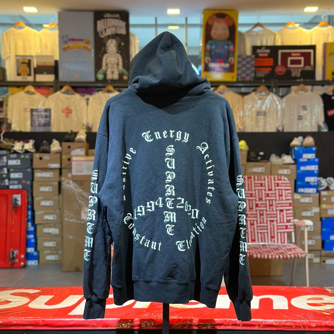 Supreme Peace Hoodie (Category: Coats, Jackets and Outerwear) located in Quezon City. Submitted by inside_plug (Listing ID 1466027010, Image 1). Description: For Sale Supreme Peace Hoodie Black - XL Brandnew Dm us to purchase.