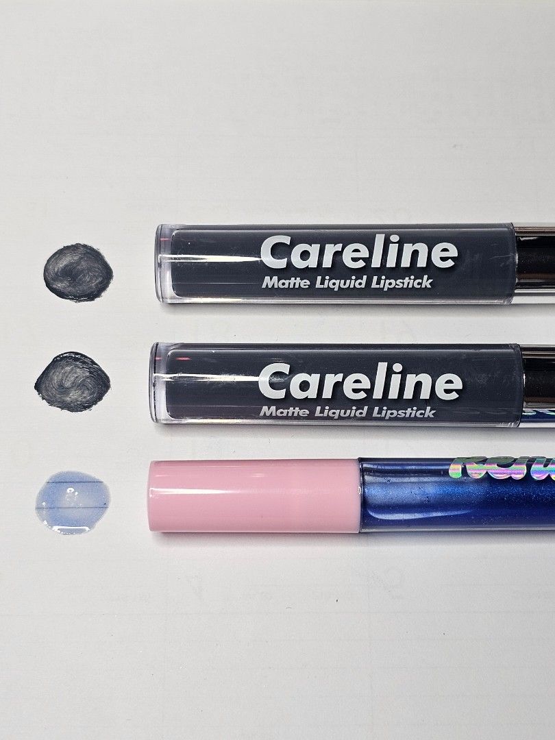 Take All Bundle Set (Gray/Blue Lip Products) (Category: Makeup) located in Cainta. Submitted by thirtythrifteen (Listing ID 1466150319, Image 1). Description: • All items are disinfected • Value for money • Located in San Isidro, Cainta • MOP via GCash or COD • Delivery via Grab/Angkas/JoyRide • SF shouldered by buyer • Also available for pickup • Individual price is 100 PHP each • Take all price is 150 PHP Inclusions • Careline Matte Liquid Lips