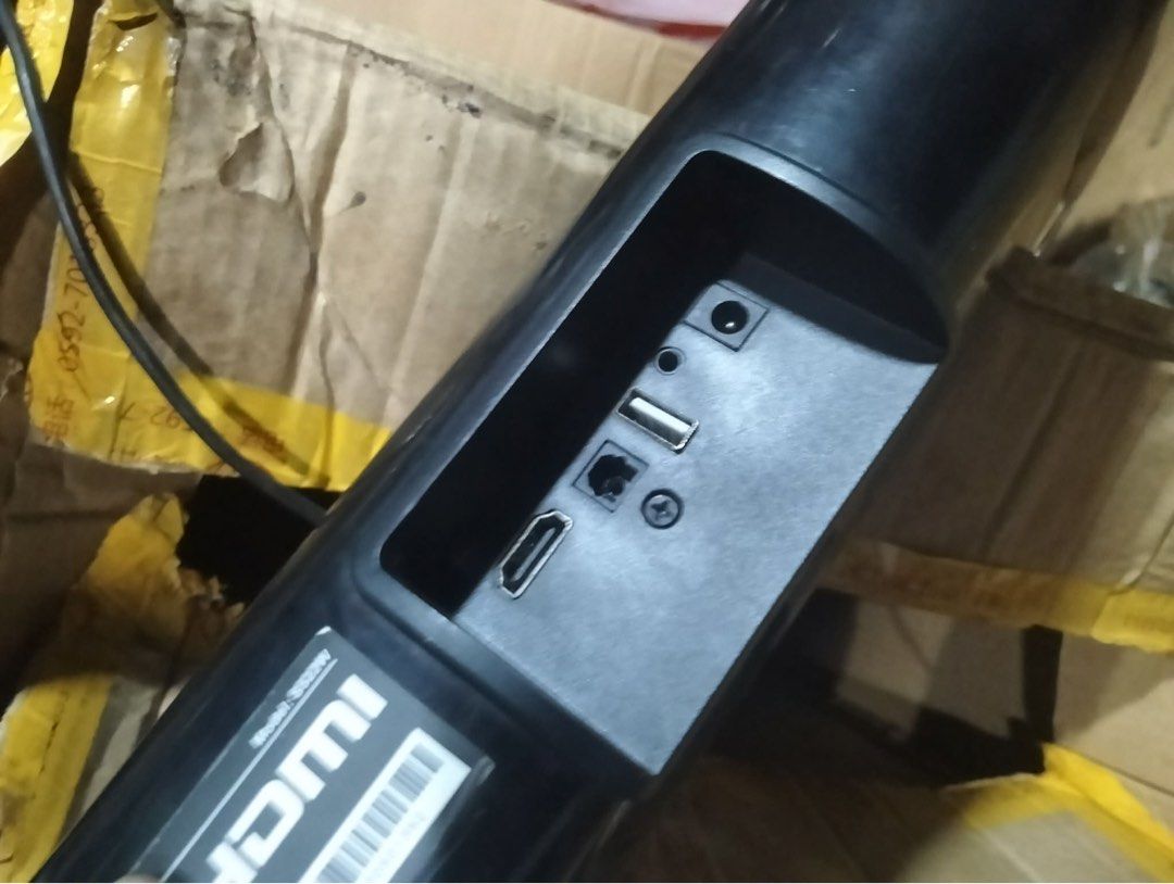 TCL Soundbar Speaker/Bluetooth/hdmi/aux (Category: Soundbars, Speakers & Amplifiers) located in Manila. Submitted by quickcloud-8e4a6b (Listing ID 1466137018, Image 2). Description: - Sleek black TCL soundbar unit with front fabric grille and TCL logo - Great for home theater or TV audio upgrades - Multiple connectivity ports: HDMI, USB, audio input, and DC power connection - Condition: Good, tested and working .