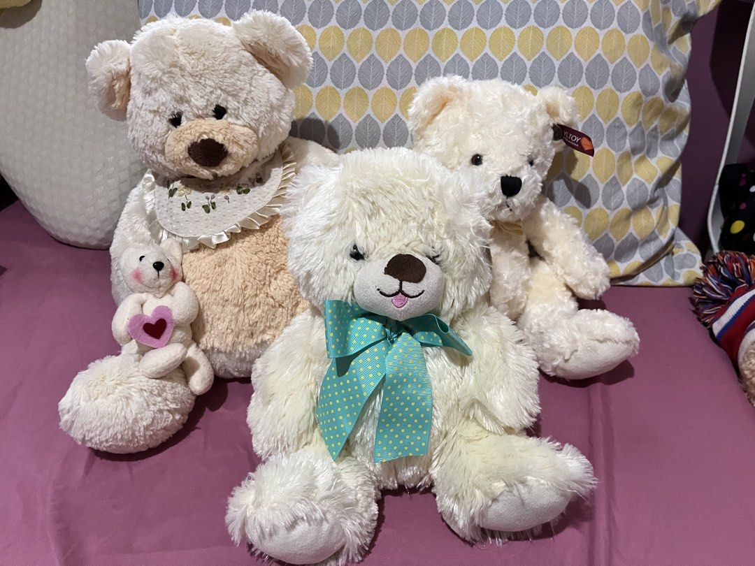 Teddybear cream (set#b3) (Category: Plushies & Soft Toys) located in Paranaque City. Submitted by bonsaiart (Listing ID 1466047000, Image 1). Description: Pre owned Good condition Selling as set 850+sf Payment via gcash or paymaya Shipping via j&t No to cop / cod / meetup.