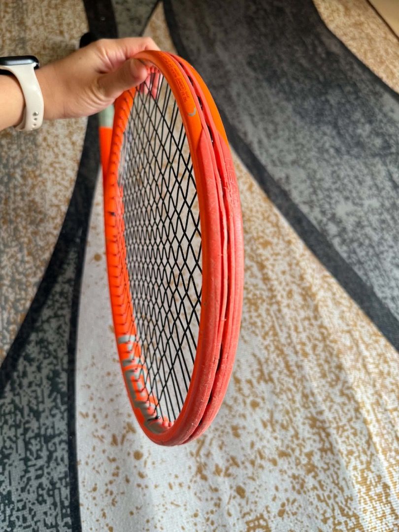 Tennis Racket (Category: Racket and Ball Sports) located in Caloocan City. Submitted by shaigundran (Listing ID 1466063823, Image 3). Description: 🎾 FOR SALE: Head Radical MP 2021 – 300g 🎾 💰 ₱6,000 Letting go of my first racket! ❤️ Recently restring + brand new grip, so it’s ready to play. ⚠️ Condition: Has a crack on the grommet area (see photos). Priced accordingly and sold as-is. Great option for anyone looking for a budget-friendly Radical