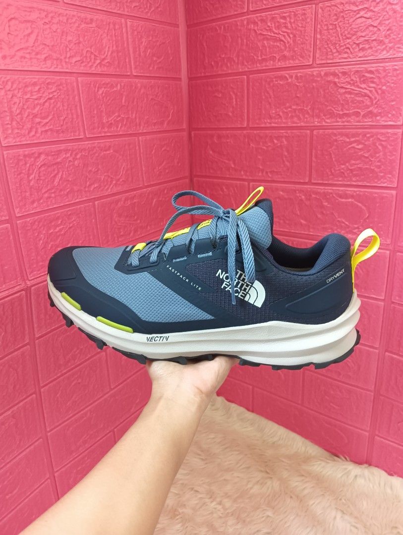 The North Face Fastpack Lite Vectiv Sneakers (Category: Sneakers) located in San Mateo. Submitted by misseic (Listing ID 1466097046, Image 1). Description: With box pa po ito RFS: Masikip sa may-ari, naisukat lang - Brand: The North Face - Model: Fastpack Lite Vectiv - Color: Blue with yellow details - Waterproofing: DryVent technology to keep feet dry - Fit & Lacing: Comfortable fit with quick lace setup - Sole: Sturdy grip sole with excellent b