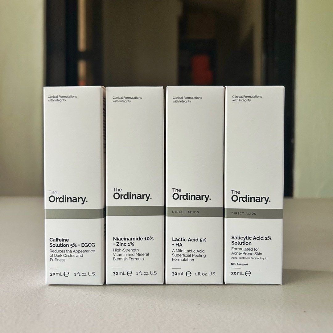THE ORDINARY ITEMS (Category: Face Care) located in La Trinidad. Submitted by getpamperedwithjown (Listing ID 1466006467, Image 2). Description: ALL ARE FROM CANADA 🇨🇦🇨🇦 PRICELIST: AVAILABLE : The Ordinary Niacinamide 30ml 480 The Ordinary Caffeine 650 The Ordinary Lactic Acid 30ml 650 The Ordinary Salicylic Acid 550 The Ordinary Glycolic Acid 100ml 650 The Ordinary Natural Moisturizing Factor 560 The Ordinary Vit C 650 .