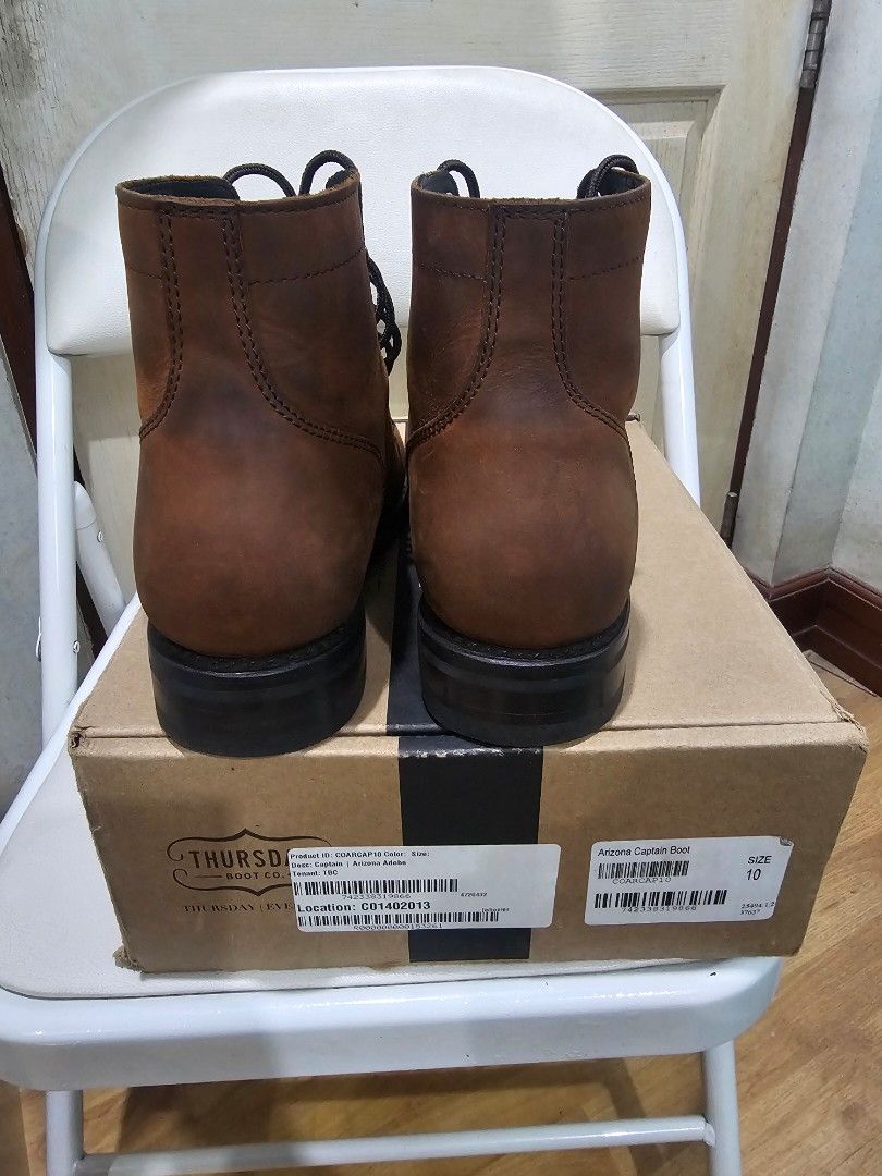 Thursday Boot Co. Captain Boots Arizona Adobe Size US 10 (Category: Boots) located in Marikina City. Submitted by 01serge (Listing ID 1466041010, Image 3). Description: **Note: Thursday boot sizing is bigger than your sneaker size. I wear US 10.5 on sneakers like AJ1, NB 574, etc so I wear US 10 on Thursday boot. **still negotiable, I bought this in New York USA for around P14k plus. - Brand: Thursday Boot Co. - Model: Captain Boots - Color: Ariz