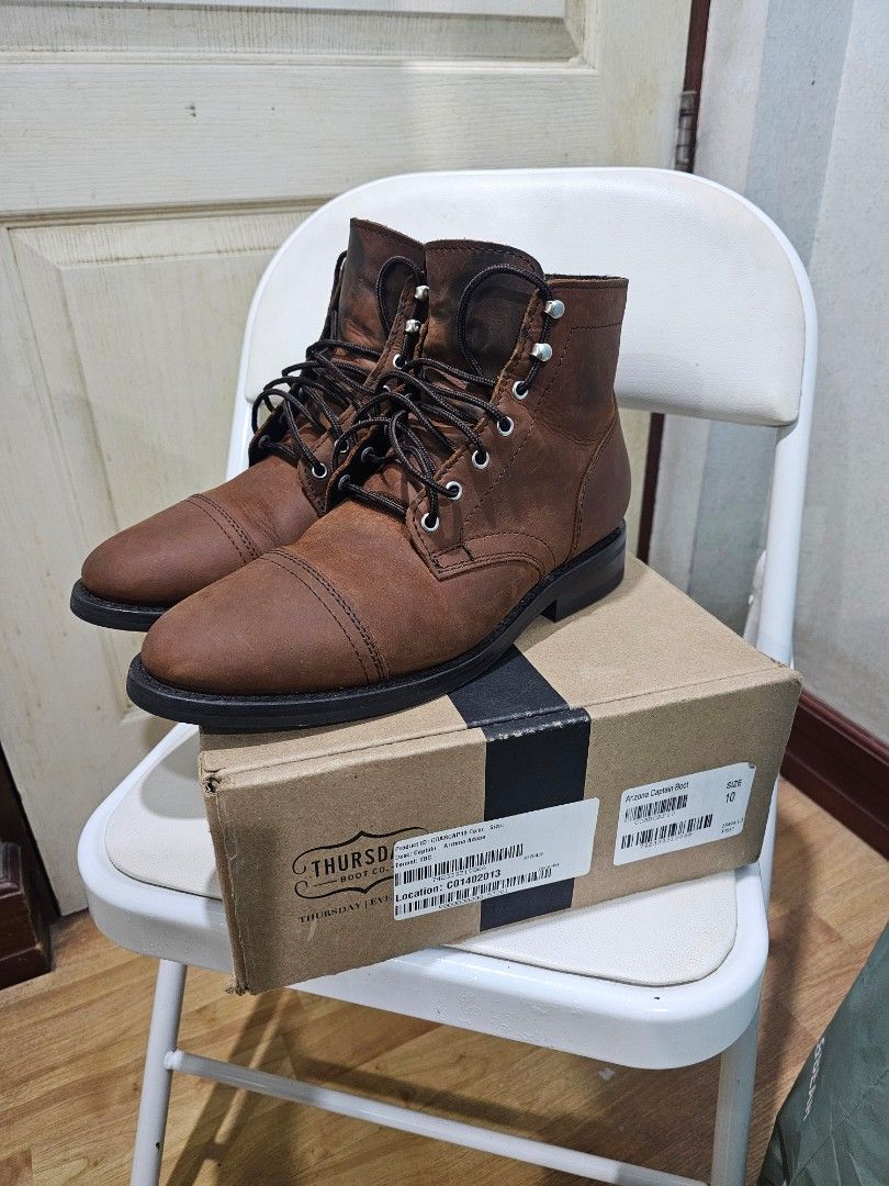 Thursday Boot Co. Captain Boots Arizona Adobe Size US 10 (Category: Boots) located in Marikina City. Submitted by 01serge (Listing ID 1466041010, Image 2). Description: **Note: Thursday boot sizing is bigger than your sneaker size. I wear US 10.5 on sneakers like AJ1, NB 574, etc so I wear US 10 on Thursday boot. **still negotiable, I bought this in New York USA for around P14k plus. - Brand: Thursday Boot Co. - Model: Captain Boots - Color: Ariz