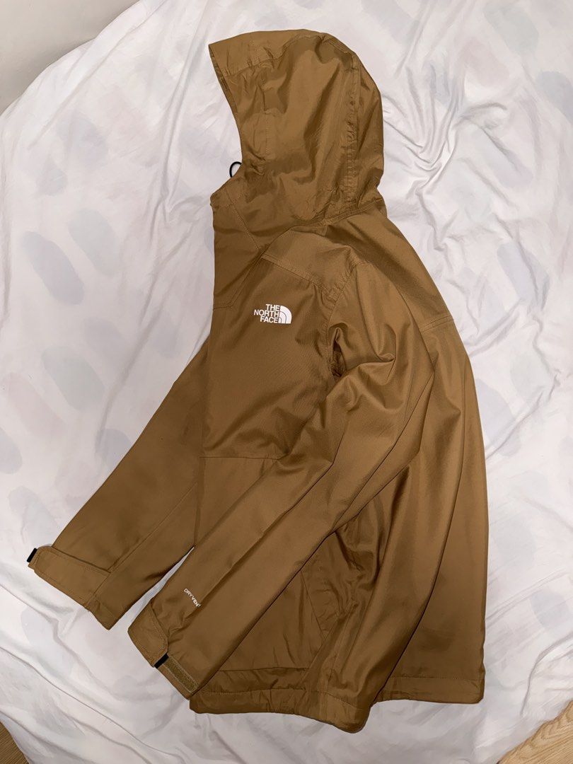 TNF DRYVENT (Category: Coats, Jackets and Outerwear) located in Makati City. Submitted by esntls. (Listing ID 1466036880, Image 2). Description: The north face DryVent Caramel color Excellent Small on tag 22 width 27 length Has minor scratch and pinhole.