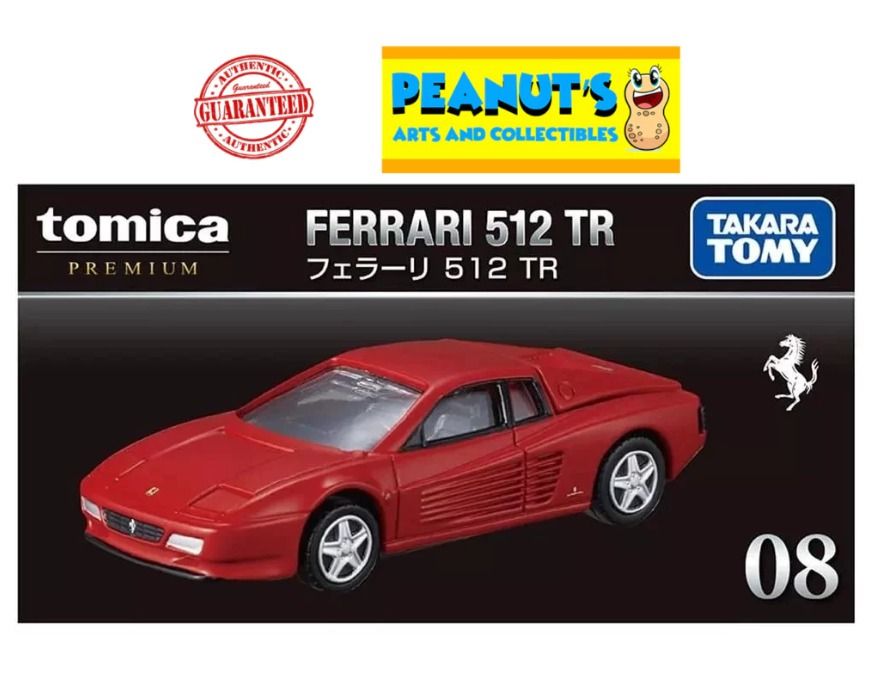 TOMICA Premium 08 Ferrari 512 TR (Category: Vehicle & Diecast Models) located in Manila. Submitted by memorylanestore (Listing ID 1466018020, Image 1). Description: NOTE: Please learn how to READ and UNDERSTAND the product description carefully and "Be a Responsible Buyer". *Sealed and brandnew *BOX Condition is in fare condition (may or may not have creases depending on the stock available) *Guaranteed 100% Authentic Tomica Product *Photos court