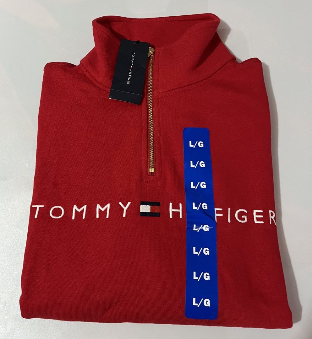 Tommy Hilfiger Quarter Zip Sweatshirt (Category: Coats, Jackets and Outerwear) located in Santa Rosa. Submitted by ninaparis (Listing ID 1466029784, Image 2). Description: Original Tommy Hilfiger Quarter Zip Sweatshirt for Women size Large in red color.
