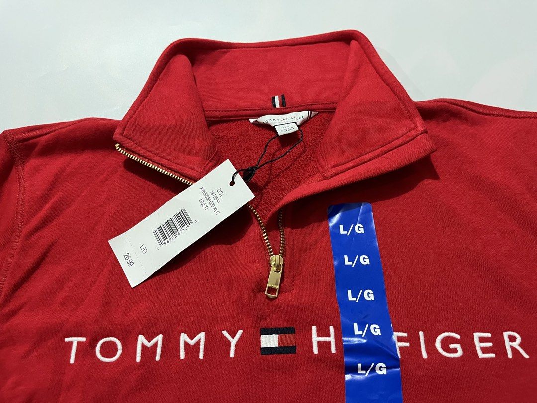 Tommy Hilfiger Quarter Zip Sweatshirt (Category: Coats, Jackets and Outerwear) located in Santa Rosa. Submitted by ninaparis (Listing ID 1466029784, Image 3). Description: Original Tommy Hilfiger Quarter Zip Sweatshirt for Women size Large in red color.
