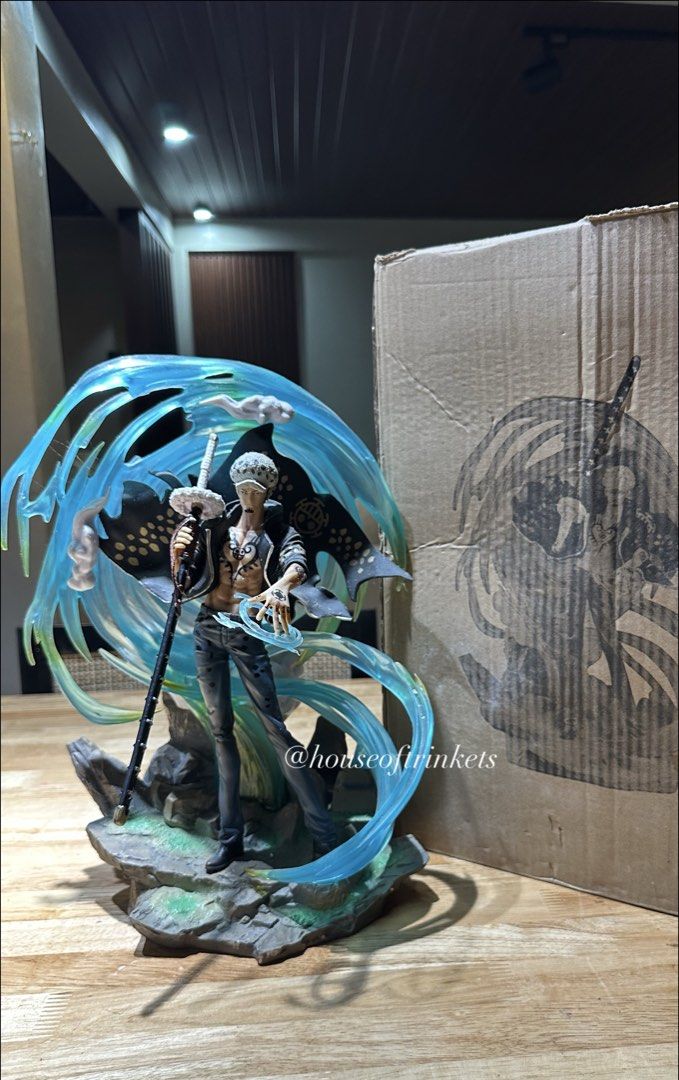 Trafalgar law figure (Category: Figurines & Statues) located in Malabon City. Submitted by houseoftrinkets (Listing ID 1466036857, Image 1). Description: ₱2,500 - negotiable On-hand with box, no damage / flaws .