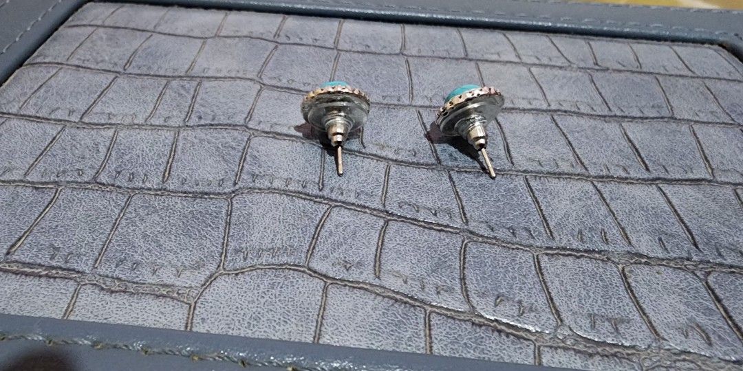 Turquoise earrings (Category: Earrings) located in Cebu City. Submitted by rhea20ph (Listing ID 1465965597, Image 3). Description: brand new item American turquoise stud earrings silver hardwares plus sf.